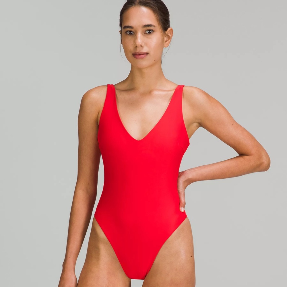 waterside v-neck skimpy-fit one-piece swimsuit lululemon